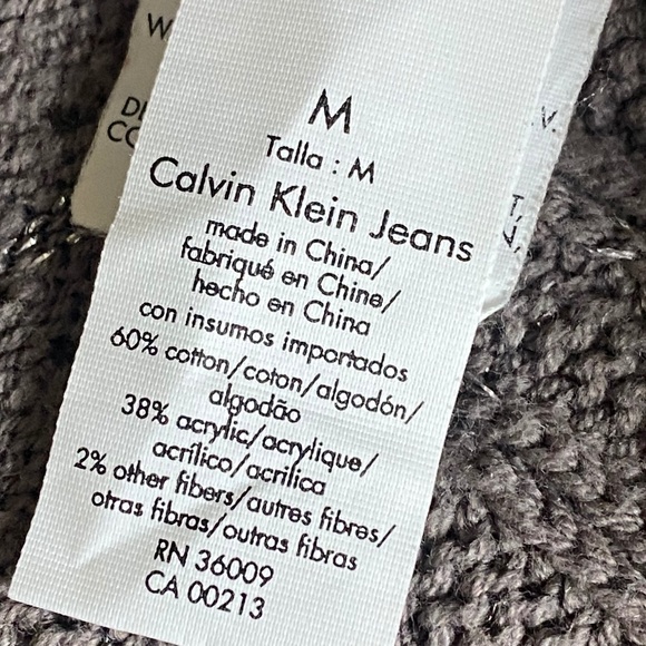 Calvin Klein  tunic sweater v-neck metallic thread Medium - Picture 10 of 13
